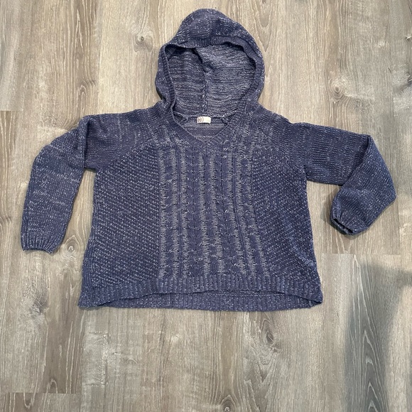 Cute Hooded SO Dusty Purple/Blue Sweater Size XL - Picture 1 of 7